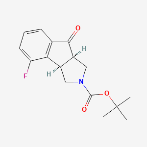 molecular formula C16H18FNO3 B2687033 tert-butyl (3aR,8bR)-8-fluoro-4-oxo-1,3,3a,8b-tetrahydroindeno[1,2-c]pyrrole-2-carboxylate CAS No. 1341038-77-4