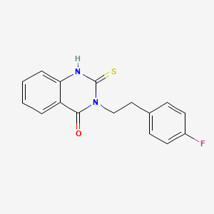 molecular formula C16H13FN2OS B2687037 3-[2-(4-Fluorophenyl)ethyl]-2-sulfanyl-3,4-dihydroquinazolin-4-one CAS No. 568555-79-3