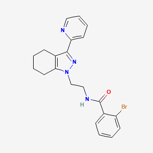 molecular formula C21H21BrN4O B2687045 2-溴-N-(2-(3-(吡啶-2-基)-4,5,6,7-四氢-1H-吲哩-1-基)乙基)苯甲酰胺 CAS No. 1797623-75-6