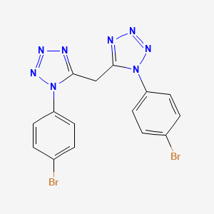 molecular formula C15H10Br2N8 B2687048 双(1-(4-溴苯基)-1H-四唑-5-基)甲烷 CAS No. 105678-70-4