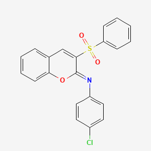 molecular formula C21H14ClNO3S B2687049 (Z)-4-氯-N-(3-(苯基磺酰)-2H-噻吩-2-基亚甲基)苯胺 CAS No. 904441-89-0