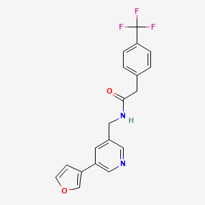 molecular formula C19H15F3N2O2 B2687051 N-((5-(furan-3-yl)pyridin-3-yl)methyl)-2-(4-(trifluoromethyl)phenyl)acetamide CAS No. 2034498-15-0