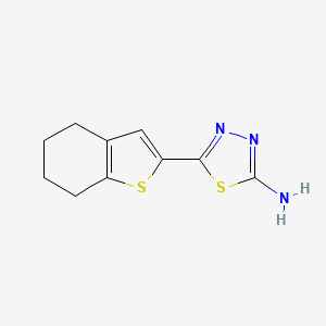 molecular formula C10H11N3S2 B2687052 5-(4,5,6,7-Tetrahydro-1-benzothien-2-yl)-1,3,4-thiadiazol-2-amine CAS No. 100988-06-5