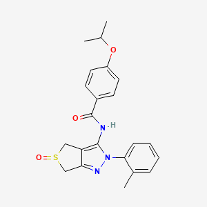 molecular formula C22H23N3O3S B2687055 4-isopropoxy-N-(5-oxido-2-(o-tolyl)-4,6-dihydro-2H-thieno[3,4-c]pyrazol-3-yl)benzamide CAS No. 958710-07-1