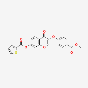 molecular formula C22H14O7S B2687059 3-(4-(methoxycarbonyl)phenoxy)-4-oxo-4H-chromen-7-yl thiophene-2-carboxylate CAS No. 637751-36-1