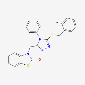 molecular formula C24H20N4OS2 B2687060 3-((5-((2-甲基苯乙基)硫)-4-苯基-4H-1,2,4-三唑-3-基)甲基)苯并[d]噻唑-2(3H)-酮 CAS No. 847402-20-4