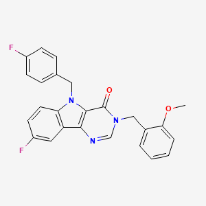 molecular formula C25H19F2N3O2 B2687061 8-氟-5-(4-氟苯甲基)-3-(2-甲氧基苯甲基)-3H-嘧啶并[5,4-b]吲哩-4(5H)-酮 CAS No. 1185098-76-3