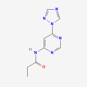 molecular formula C9H10N6O B2687062 N-(6-(1H-1,2,4-三唑-1-基)嘧啶-4-基)丙酰胺 CAS No. 1448066-75-8