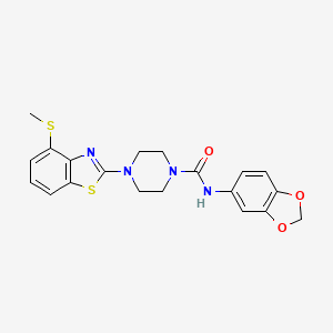 molecular formula C20H20N4O3S2 B2687064 N-(苯并[d][1,3]二噁英-5-基)-4-(4-(甲硫基)苯并[d]噻唑-2-基)哌嗪-1-甲酰胺 CAS No. 1207025-99-7