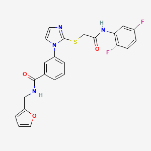molecular formula C23H18F2N4O3S B2687081 3-(2-((2-((2,5-二氟苯基)氨基)-2-氧代乙基)硫代)-1H-咪唑-1-基)-N-(呋喃-2-基甲基)苯甲酰胺 CAS No. 1115565-02-0