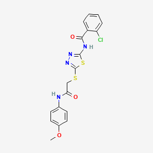 molecular formula C18H15ClN4O3S2 B2687094 2-氯-N-(5-((2-((4-甲氧基苯基)氨基)-2-氧代乙基)硫代-1,3,4-噻二唑-2-基)苯甲酰胺 CAS No. 392293-69-5