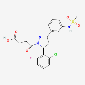 4-(5-(2-chloro-6-fluorophenyl)-3-(3-(methylsulfonamido)phenyl)-4,5-dihydro-1H-pyrazol-1-yl)-4-oxobutanoic acid