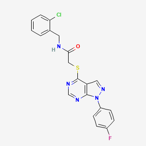 molecular formula C20H15ClFN5OS B2687096 N-(2-氯苄基)-2-((1-(4-氟苯基)-1H-咪唑并[3,4-d]嘧啶-4-基)硫代)乙酰胺 CAS No. 872860-16-7