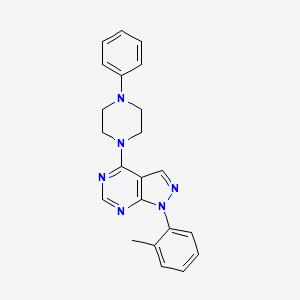 molecular formula C22H22N6 B2687104 1-(2-甲基苯基)-4-(4-苯基哌嗪-1-基)-1H-吡唑并[3,4-d]嘧啶 CAS No. 946272-89-5
