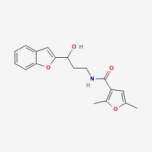 molecular formula C18H19NO4 B2687105 N-(3-(benzofuran-2-yl)-3-hydroxypropyl)-2,5-dimethylfuran-3-carboxamide CAS No. 1448133-37-6