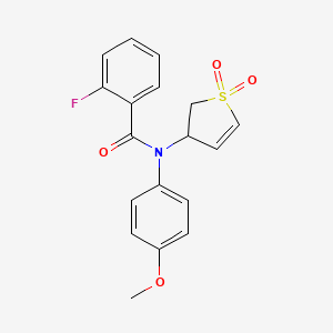 molecular formula C18H16FNO4S B2687111 N-(1,1-dioxido-2,3-dihydrothien-3-yl)-2-fluoro-N-(4-methoxyphenyl)benzamide CAS No. 303992-31-6