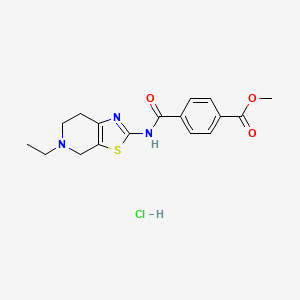 molecular formula C17H20ClN3O3S B2687112 甲基 4-((5-乙基-4,5,6,7-四氢噻唑啉[5,4-c]吡啶-2-基)氨基甲酰)苯甲酸酯 盐酸盐 CAS No. 1323394-42-8