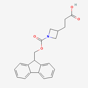 molecular formula C21H21NO4 B2687127 3-(1-(((9H-芴-9-基)甲氧基)甲酰)氮杂丁环-3-基)丙酸 CAS No. 2137554-08-4