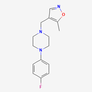 molecular formula C15H18FN3O B2687131 4-((4-(4-氟苯基)哌嗪-1-基)甲基)-5-甲基异噁唑酮 CAS No. 2034544-27-7
