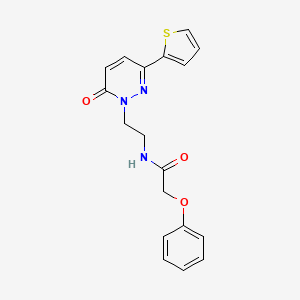 molecular formula C18H17N3O3S B2687145 N-(2-(6-oxo-3-(thiophen-2-yl)pyridazin-1(6H)-yl)ethyl)-2-phenoxyacetamide CAS No. 946239-43-6