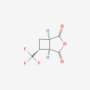 molecular formula C7H5F3O3 B2687147 (1R,5R,6R)-6-(Trifluoromethyl)-3-oxabicyclo[3.2.0]heptane-2,4-dione CAS No. 2445749-77-7