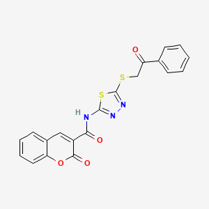 2-oxo-N-(5-phenacylsulfanyl-1,3,4-thiadiazol-2-yl)chromene-3-carboxamide