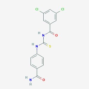 molecular formula C15H11Cl2N3O2S B268715 4-({[(3,5-Dichlorobenzoyl)amino]carbothioyl}amino)benzamide 