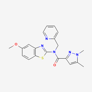 N-(5-methoxybenzo[d]thiazol-2-yl)-1,5-dimethyl-N-(pyridin-2-ylmethyl)-1H-pyrazole-3-carboxamide