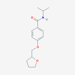 molecular formula C15H21NO3 B268716 N-isopropyl-4-(tetrahydro-2-furanylmethoxy)benzamide 