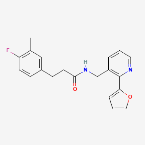 B2687168 3-(4-fluoro-3-methylphenyl)-N-((2-(furan-2-yl)pyridin-3-yl)methyl)propanamide CAS No. 2034268-55-6