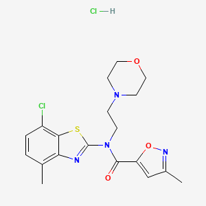 B2687178 N-(7-chloro-4-methylbenzo[d]thiazol-2-yl)-3-methyl-N-(2-morpholinoethyl)isoxazole-5-carboxamide hydrochloride CAS No. 1189665-92-6