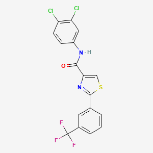 molecular formula C17H9Cl2F3N2OS B2687183 N-(3,4-二氯苯基)-2-[3-(三氟甲基)苯基]-1,3-噻唑-4-甲酰胺 CAS No. 303998-65-4