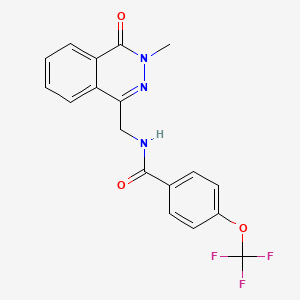 B2687185 N-((3-methyl-4-oxo-3,4-dihydrophthalazin-1-yl)methyl)-4-(trifluoromethoxy)benzamide CAS No. 1396774-40-5