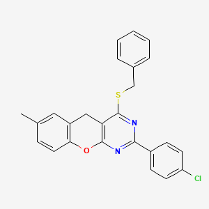 B2687198 4-(benzylthio)-2-(4-chlorophenyl)-7-methyl-5H-chromeno[2,3-d]pyrimidine CAS No. 872208-90-7