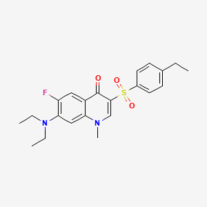 molecular formula C22H25FN2O3S B2687202 7-(二乙基氨基)-3-((4-乙基苯基)磺酰)-6-氟-1-甲基喹啉-4(1H)-酮 CAS No. 892768-78-4