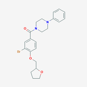 molecular formula C22H25BrN2O3 B268721 [3-Bromo-4-(tetrahydrofuran-2-ylmethoxy)phenyl](4-phenylpiperazin-1-yl)methanone 