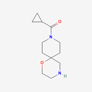 molecular formula C12H20N2O2 B2687210 Cyclopropyl(1-oxa-4,9-diazaspiro[5.5]undecan-9-yl)methanone CAS No. 2137779-02-1