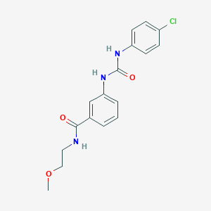 molecular formula C17H18ClN3O3 B268722 3-{[(4-chloroanilino)carbonyl]amino}-N-(2-methoxyethyl)benzamide 