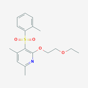 2-(2-Ethoxyethoxy)-4,6-dimethyl-3-[(2-methylphenyl)sulfonyl]pyridine