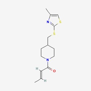 (E)-1-(4-(((4-methylthiazol-2-yl)thio)methyl)piperidin-1-yl)but-2-en-1-one