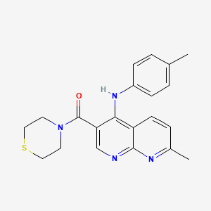 (7-Methyl-4-(p-tolylamino)-1,8-naphthyridin-3-yl)(thiomorpholino)methanone