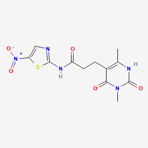 molecular formula C12H13N5O5S B2687238 3-(3,6-dimethyl-2,4-dioxo-1,2,3,4-tetrahydropyrimidin-5-yl)-N-(5-nitrothiazol-2-yl)propanamide CAS No. 1105225-76-0