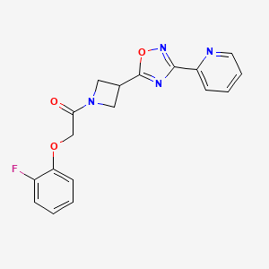 2-(2-Fluorophenoxy)-1-(3-(3-(pyridin-2-yl)-1,2,4-oxadiazol-5-yl)azetidin-1-yl)ethanone