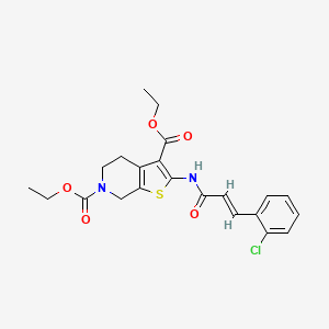 molecular formula C22H23ClN2O5S B2687258 (E)-二乙基 2-(3-(2-氯苯基)丙烯酰胺基)-4,5-二氢噻吩[2,3-c]吡啶-3,6(7H)-二羧酸二乙酯 CAS No. 864926-86-3