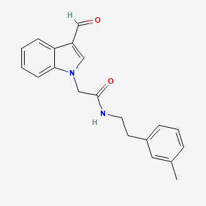 2-(3-formyl-1H-indol-1-yl)-N-[2-(3-methylphenyl)ethyl]acetamide