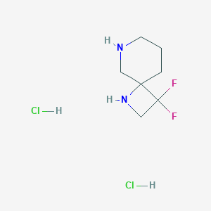 molecular formula C7H14Cl2F2N2 B2687277 3,3-Difluoro-1,8-diazaspiro[3.5]nonane;dihydrochloride CAS No. 2413898-95-8