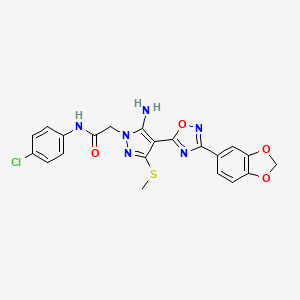 2-[5-amino-4-[3-(1,3-benzodioxol-5-yl)-1,2,4-oxadiazol-5-yl]-3-(methylthio)-1H-pyrazol-1-yl]-N-(4-chlorophenyl)acetamide