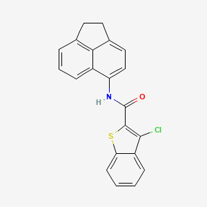 molecular formula C21H14ClNOS B2687283 3-chloro-N-(1,2-dihydroacenaphthylen-5-yl)-1-benzothiophene-2-carboxamide CAS No. 347336-42-9