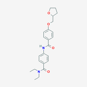 molecular formula C23H28N2O4 B268729 N,N-diethyl-4-{[4-(tetrahydro-2-furanylmethoxy)benzoyl]amino}benzamide 