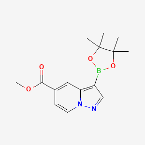 molecular formula C15H19BN2O4 B2687294 Methyl 3-(4,4,5,5-tetramethyl-1,3,2-dioxaborolan-2-yl)pyrazolo[1,5-a]pyridine-5-carboxylate CAS No. 1610612-05-9